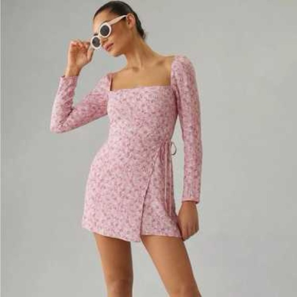 Reformation Corbin Dress Sz 8 Puff Sleeve Smocked
